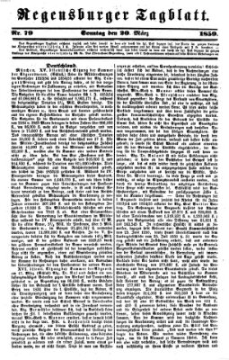 Regensburger Tagblatt Sonntag 20. März 1859