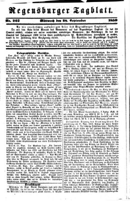 Regensburger Tagblatt Mittwoch 28. September 1859