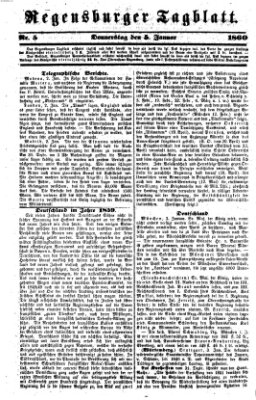 Regensburger Tagblatt Donnerstag 5. Januar 1860
