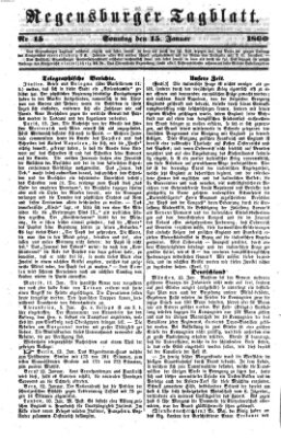 Regensburger Tagblatt Sonntag 15. Januar 1860