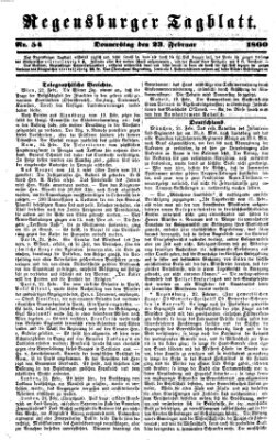 Regensburger Tagblatt Donnerstag 23. Februar 1860