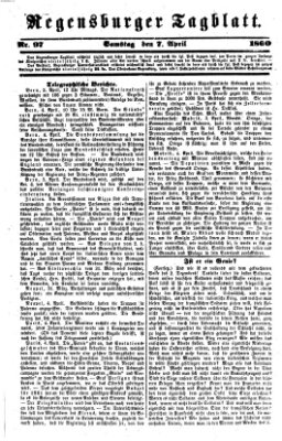 Regensburger Tagblatt Samstag 7. April 1860