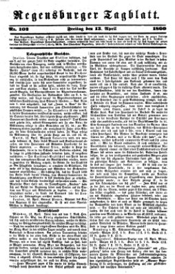 Regensburger Tagblatt Freitag 13. April 1860