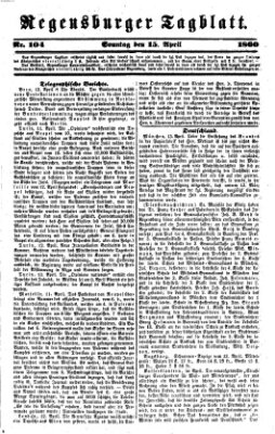 Regensburger Tagblatt Sonntag 15. April 1860