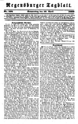 Regensburger Tagblatt Donnerstag 19. April 1860