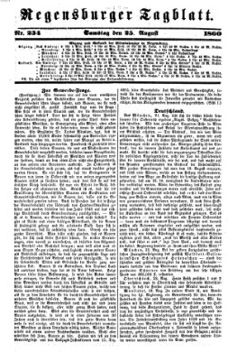 Regensburger Tagblatt Samstag 25. August 1860
