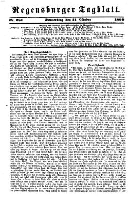 Regensburger Tagblatt Donnerstag 11. Oktober 1860