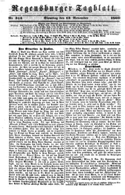 Regensburger Tagblatt Dienstag 13. November 1860