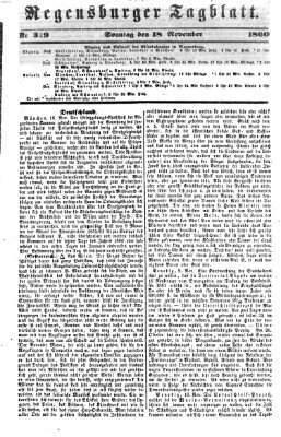 Regensburger Tagblatt Sonntag 18. November 1860