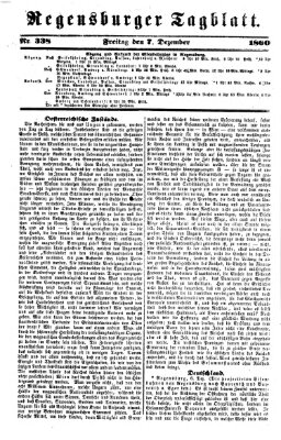 Regensburger Tagblatt Freitag 7. Dezember 1860