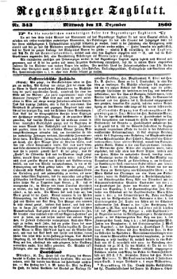 Regensburger Tagblatt Mittwoch 12. Dezember 1860