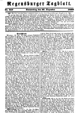 Regensburger Tagblatt Donnerstag 27. Dezember 1860