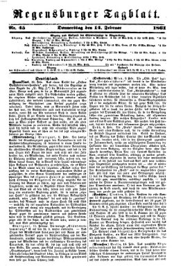 Regensburger Tagblatt Donnerstag 14. Februar 1861
