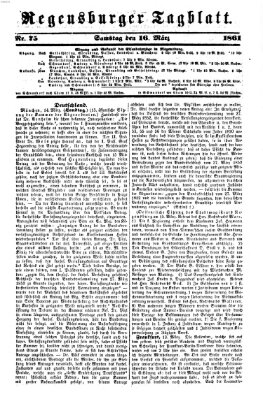 Regensburger Tagblatt Samstag 16. März 1861