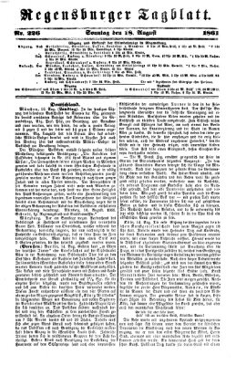Regensburger Tagblatt Sonntag 18. August 1861