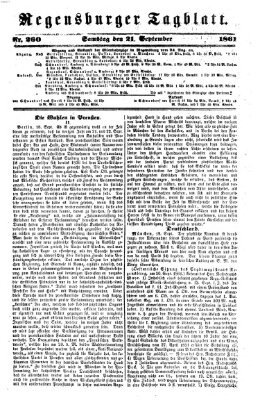 Regensburger Tagblatt Samstag 21. September 1861
