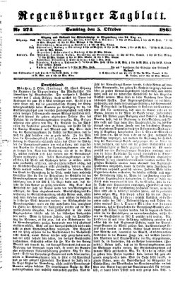 Regensburger Tagblatt Samstag 5. Oktober 1861
