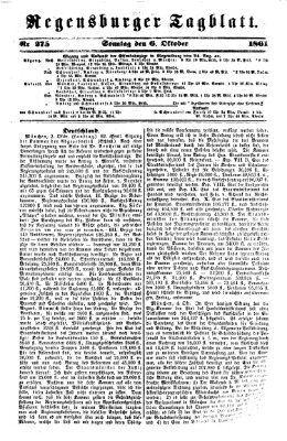 Regensburger Tagblatt Sonntag 6. Oktober 1861
