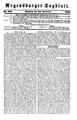 Regensburger Tagblatt Sonntag 10. November 1861