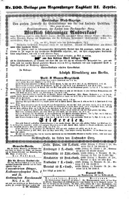 Regensburger Tagblatt Samstag 21. September 1861