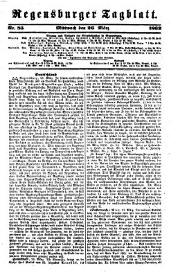 Regensburger Tagblatt Mittwoch 26. März 1862