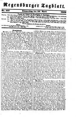 Regensburger Tagblatt Donnerstag 24. April 1862
