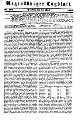 Regensburger Tagblatt Samstag 21. Juni 1862