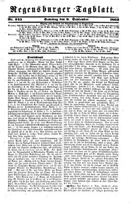 Regensburger Tagblatt Samstag 6. September 1862