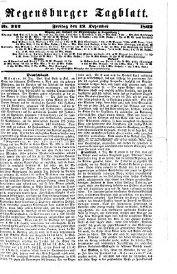 Regensburger Tagblatt Freitag 12. Dezember 1862