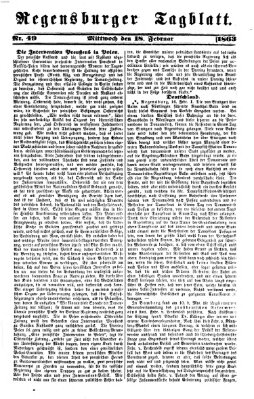 Regensburger Tagblatt Mittwoch 18. Februar 1863