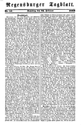 Regensburger Tagblatt Samstag 21. Februar 1863