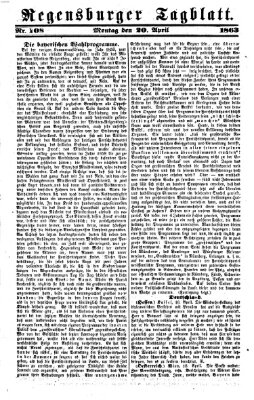 Regensburger Tagblatt Montag 20. April 1863