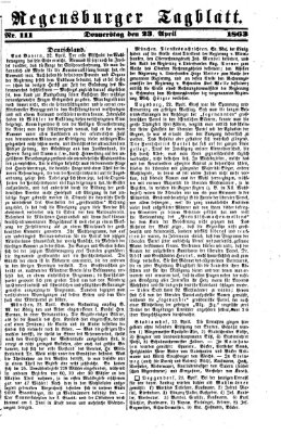 Regensburger Tagblatt Donnerstag 23. April 1863