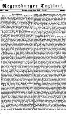 Regensburger Tagblatt Donnerstag 30. April 1863