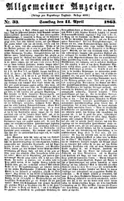 Regensburger Tagblatt Samstag 11. April 1863