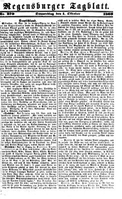 Regensburger Tagblatt Donnerstag 1. Oktober 1863