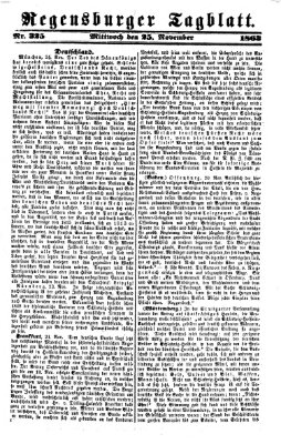Regensburger Tagblatt Mittwoch 25. November 1863