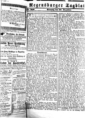 Regensburger Tagblatt Sonntag 27. Dezember 1863