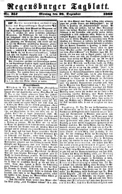Regensburger Tagblatt Montag 28. Dezember 1863