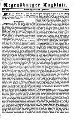 Regensburger Tagblatt Samstag 27. Februar 1864