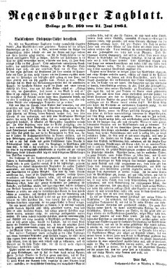 Regensburger Tagblatt Dienstag 21. Juni 1864