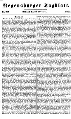 Regensburger Tagblatt Mittwoch 16. November 1864
