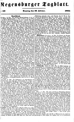 Regensburger Tagblatt Sonntag 19. Februar 1865
