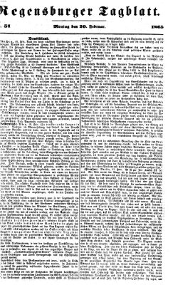 Regensburger Tagblatt Montag 20. Februar 1865