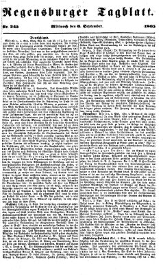 Regensburger Tagblatt Mittwoch 6. September 1865