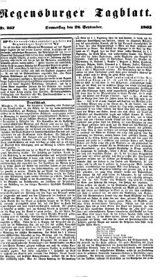 Regensburger Tagblatt Donnerstag 28. September 1865