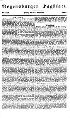 Regensburger Tagblatt Freitag 22. Dezember 1865