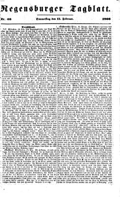 Regensburger Tagblatt Donnerstag 15. Februar 1866