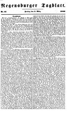 Regensburger Tagblatt Freitag 2. März 1866