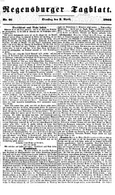 Regensburger Tagblatt Dienstag 3. April 1866
